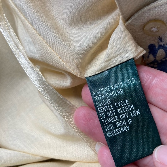 Lauren RL 100% Linen button Front A-Line Midi Skirt size 8 - Picture 8 of 9